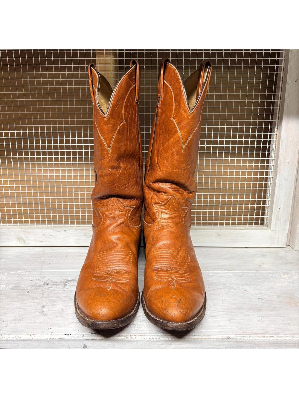 Tony Lama Cowboy Boots Size 10.5 D Brown Made in USA